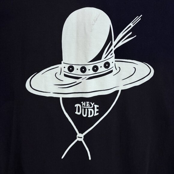 Hey Dude Graphic T-Shirt Lot 2 Men’s Large Black Cowboy Hat Blue Whale Tail - Picture 4 of 15